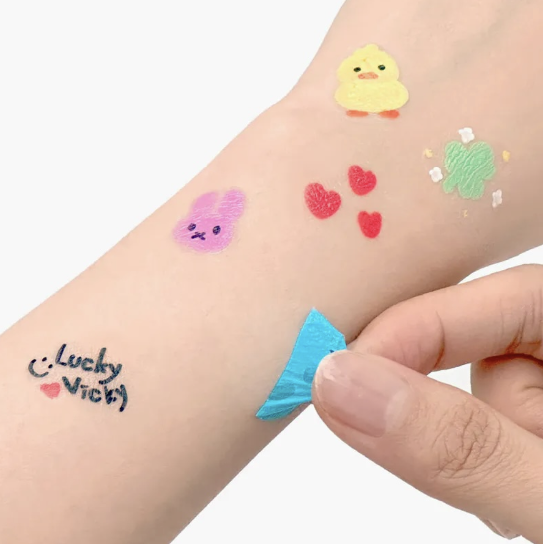 韓國 DIY Tattoo 手繪親子紋身貼紙 8色 可撕易洗
