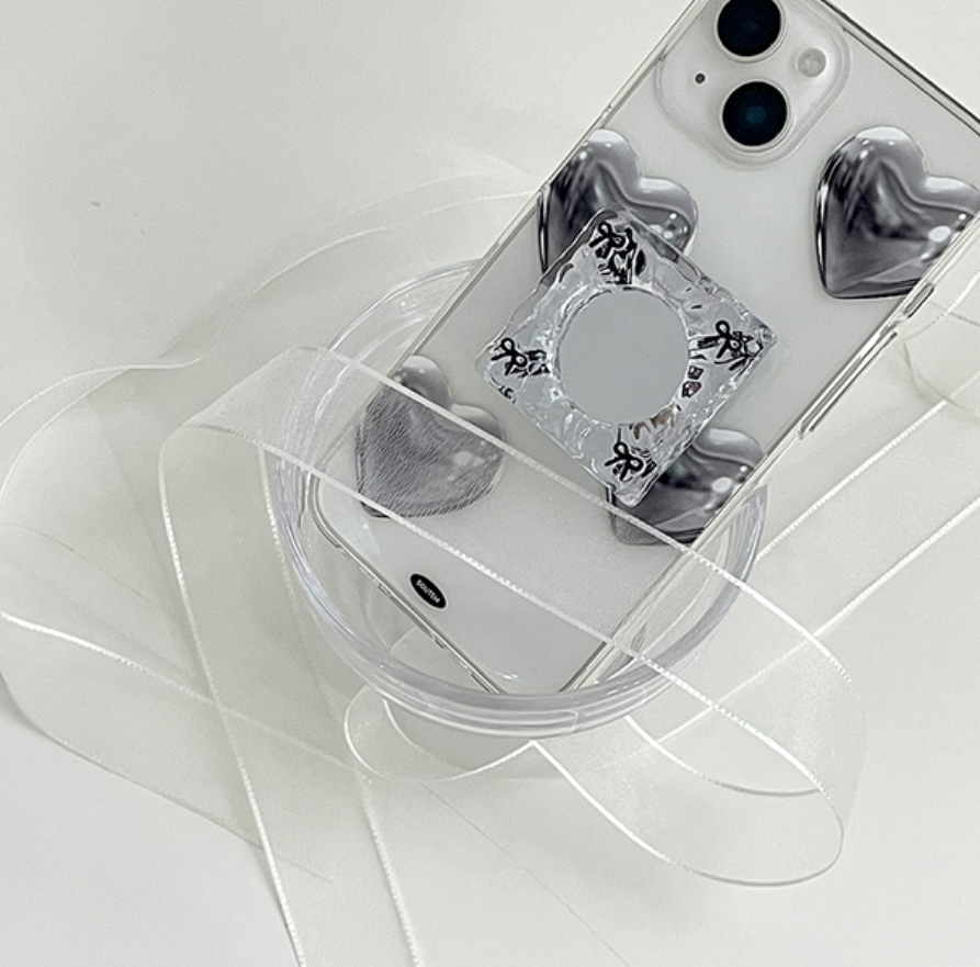 🇰🇷磁吸銀色愛心手機殼