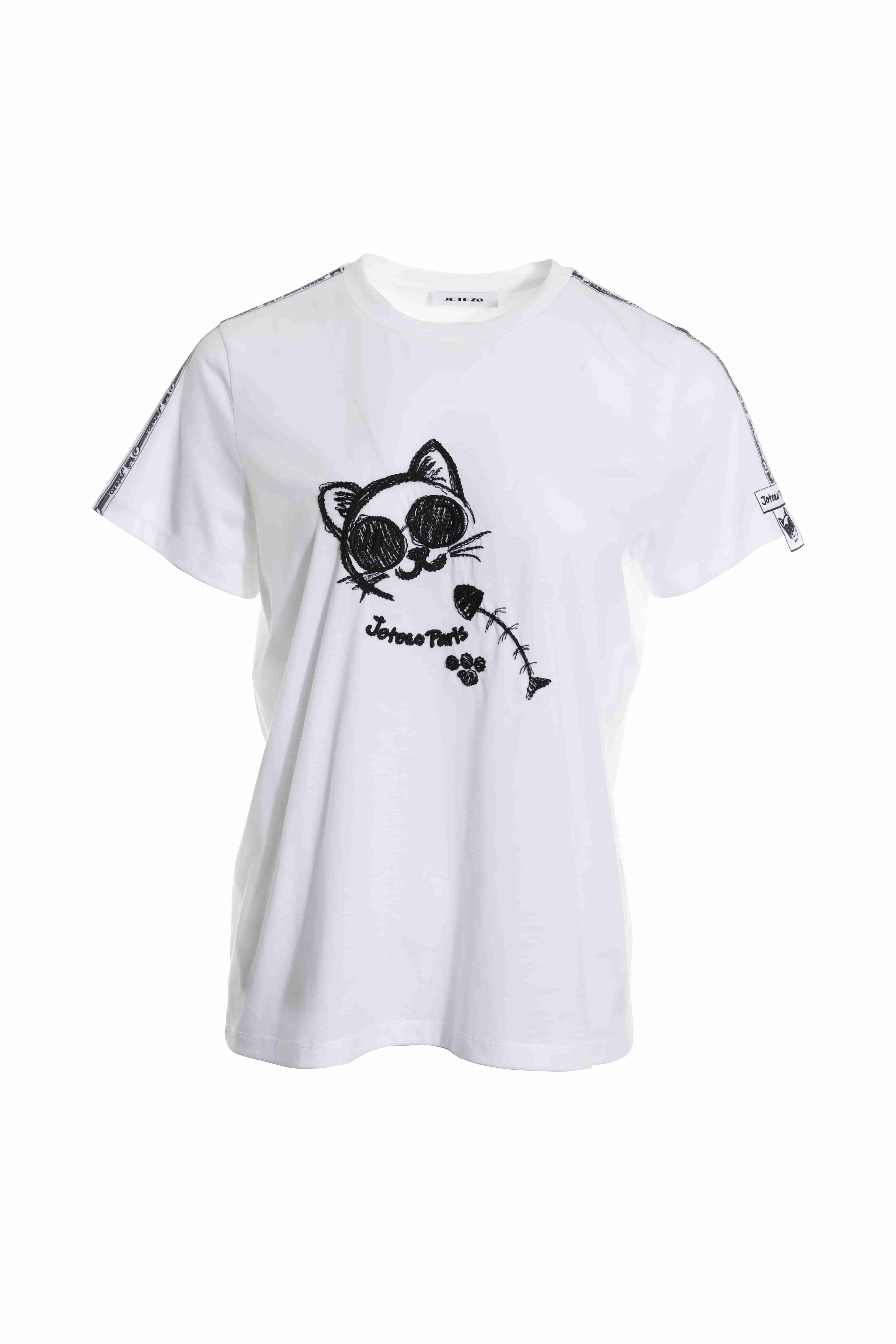 BC1EC308A1 濱海風情立體大眼貓刺繡上衣 (3色)