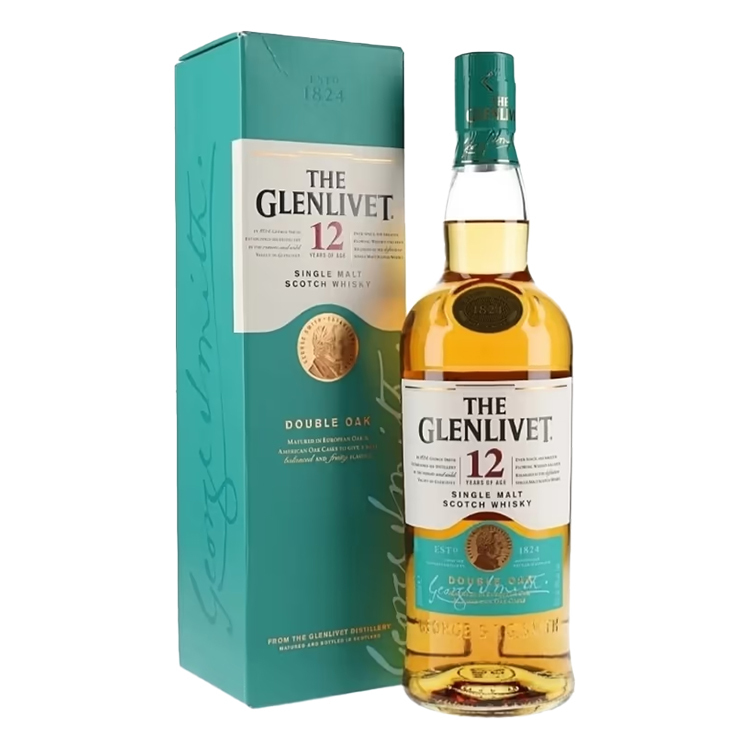 Glenlivet 12 Year Old Double Oak Single Malt Whisky 40% 700ml  (綠色禮盒) 格蘭利威12年雙桶單一純麥威士忌