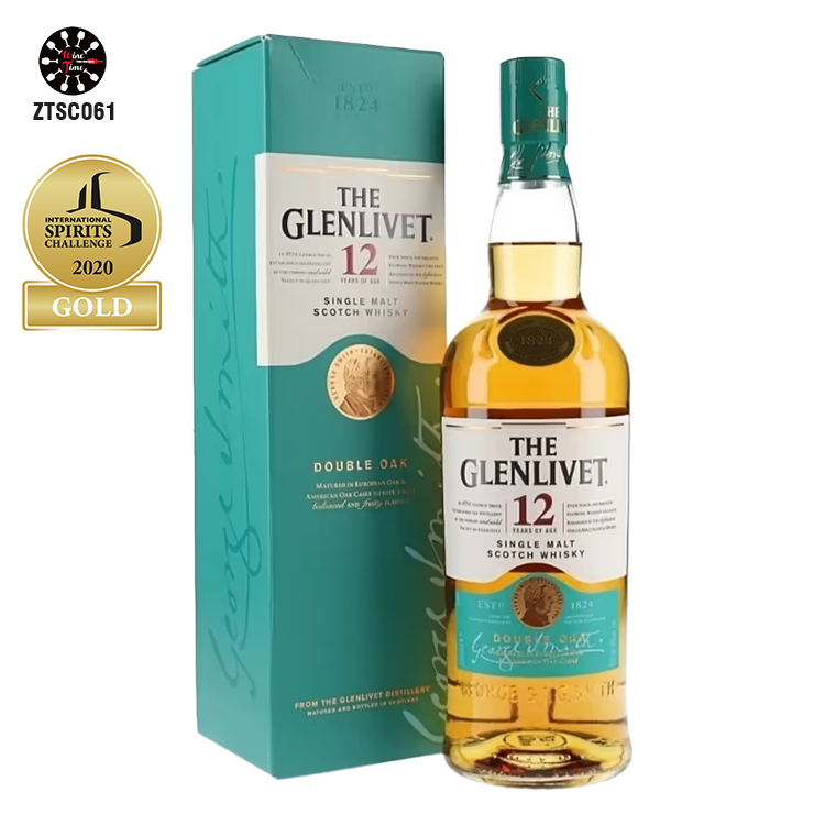 Glenlivet 12 Year Old Double Oak Single Malt Whisky 40% 700ml  (綠色禮盒) 格蘭利威12年雙桶單一純麥威士忌