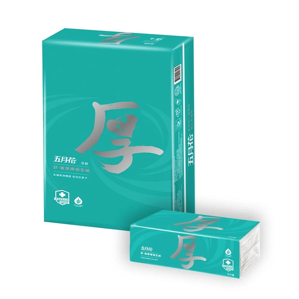 五月花舒敏厚棒 60抽X6包X12串（箱購）