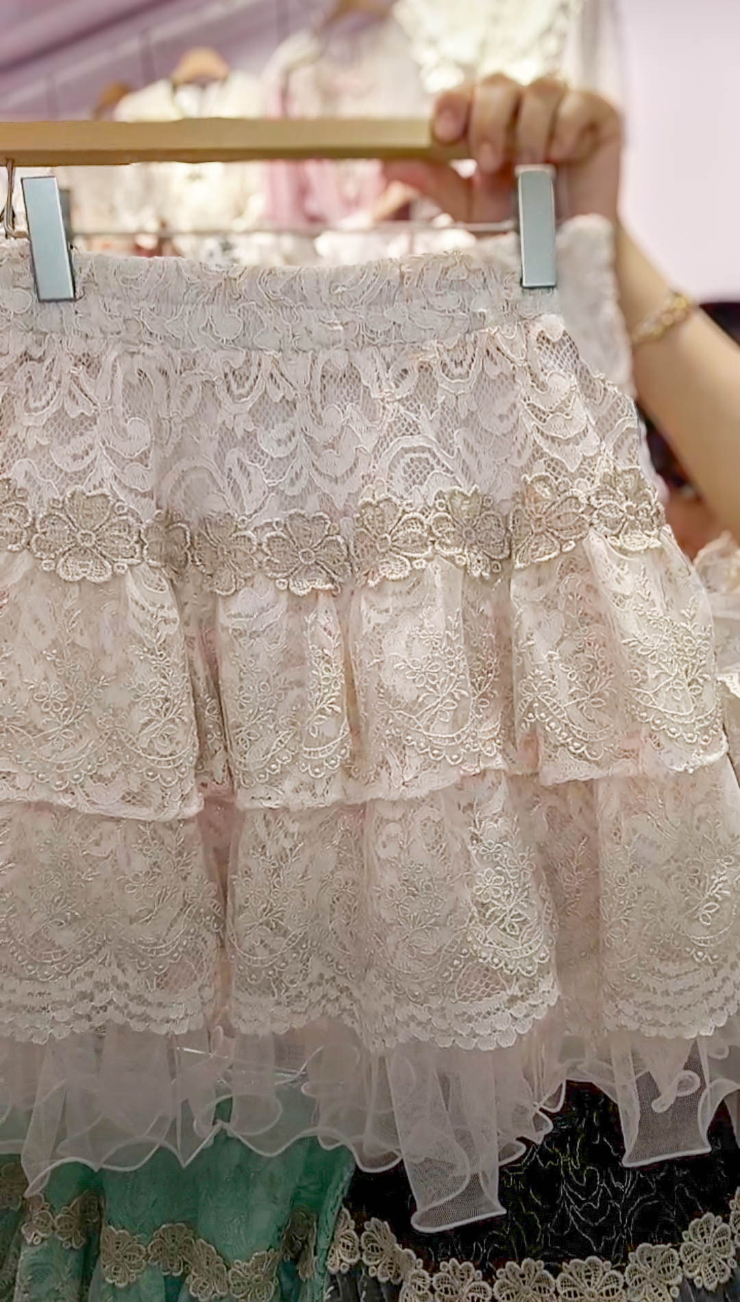 🥰PM_K9842  ▶️蕾絲短褲裙 👉B:100cm L:45cm👈