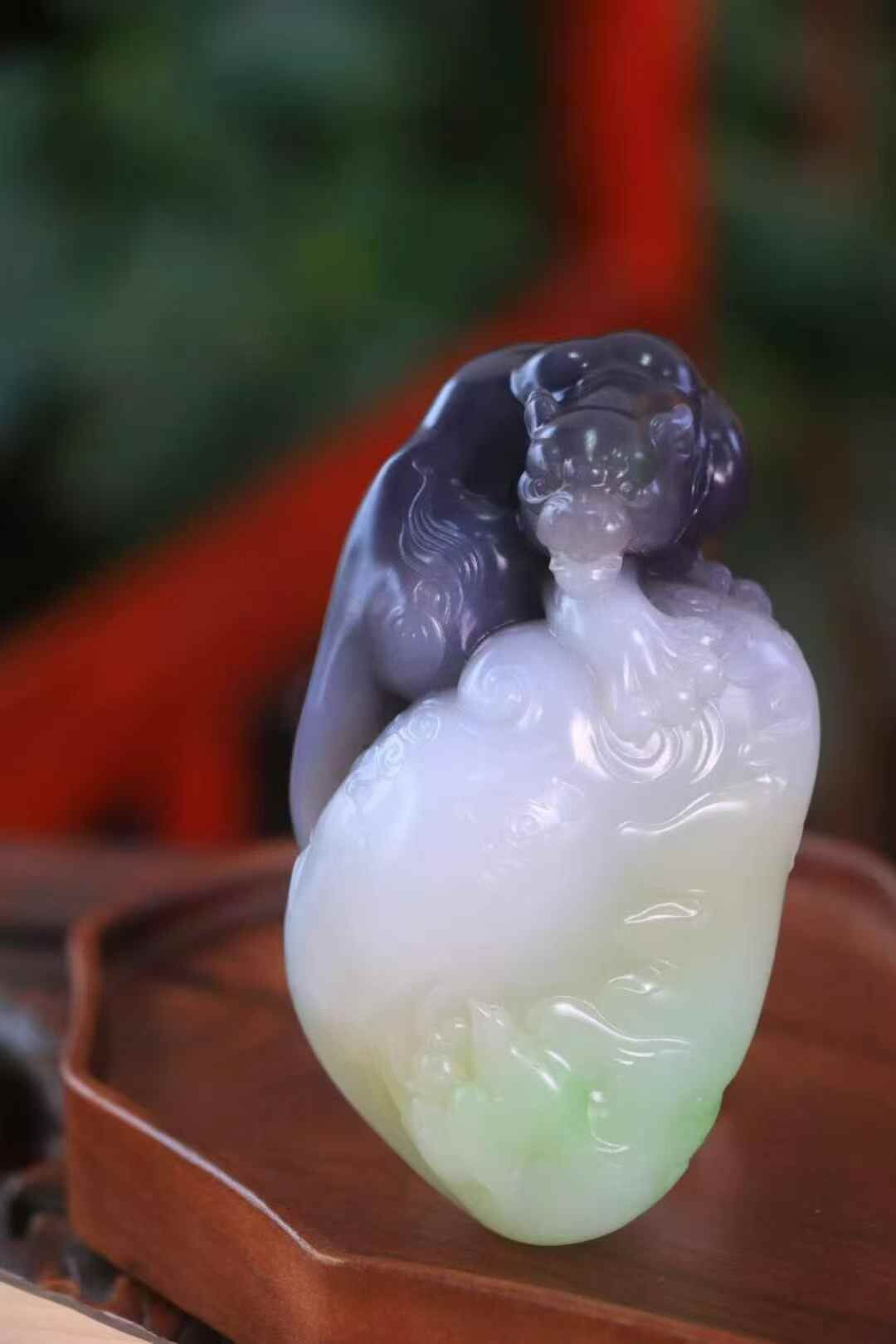 和田玉翠紫報喜,天然和田玉軟玉