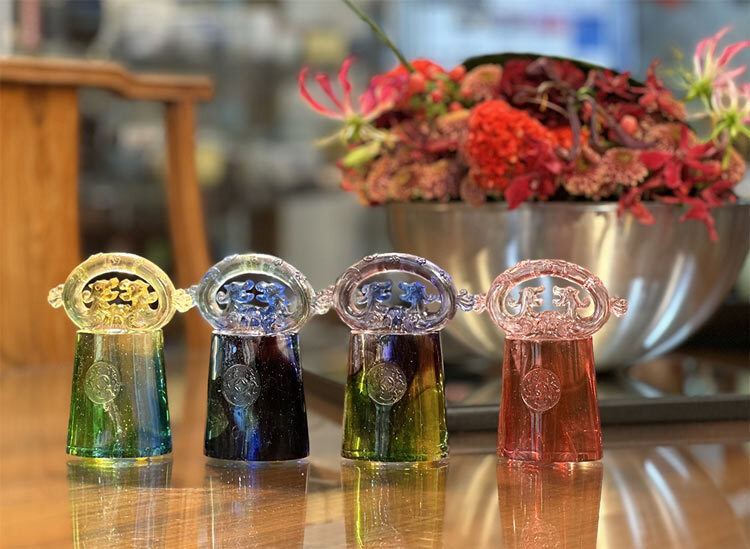 鹿港窯禮品館 居家開運琉璃擺飾 文鎮  祥瑞雙龍