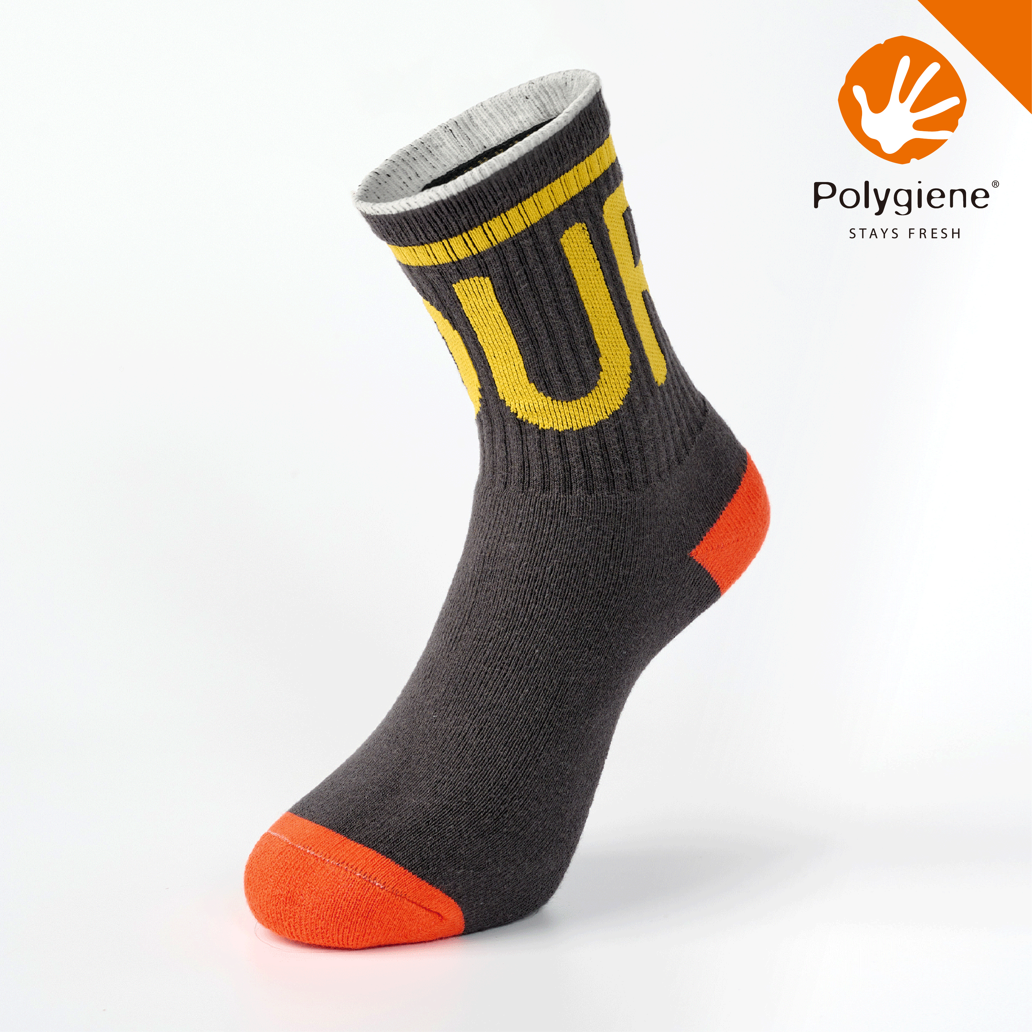 Your Tone抗菌運動中筒襪〈深灰〉