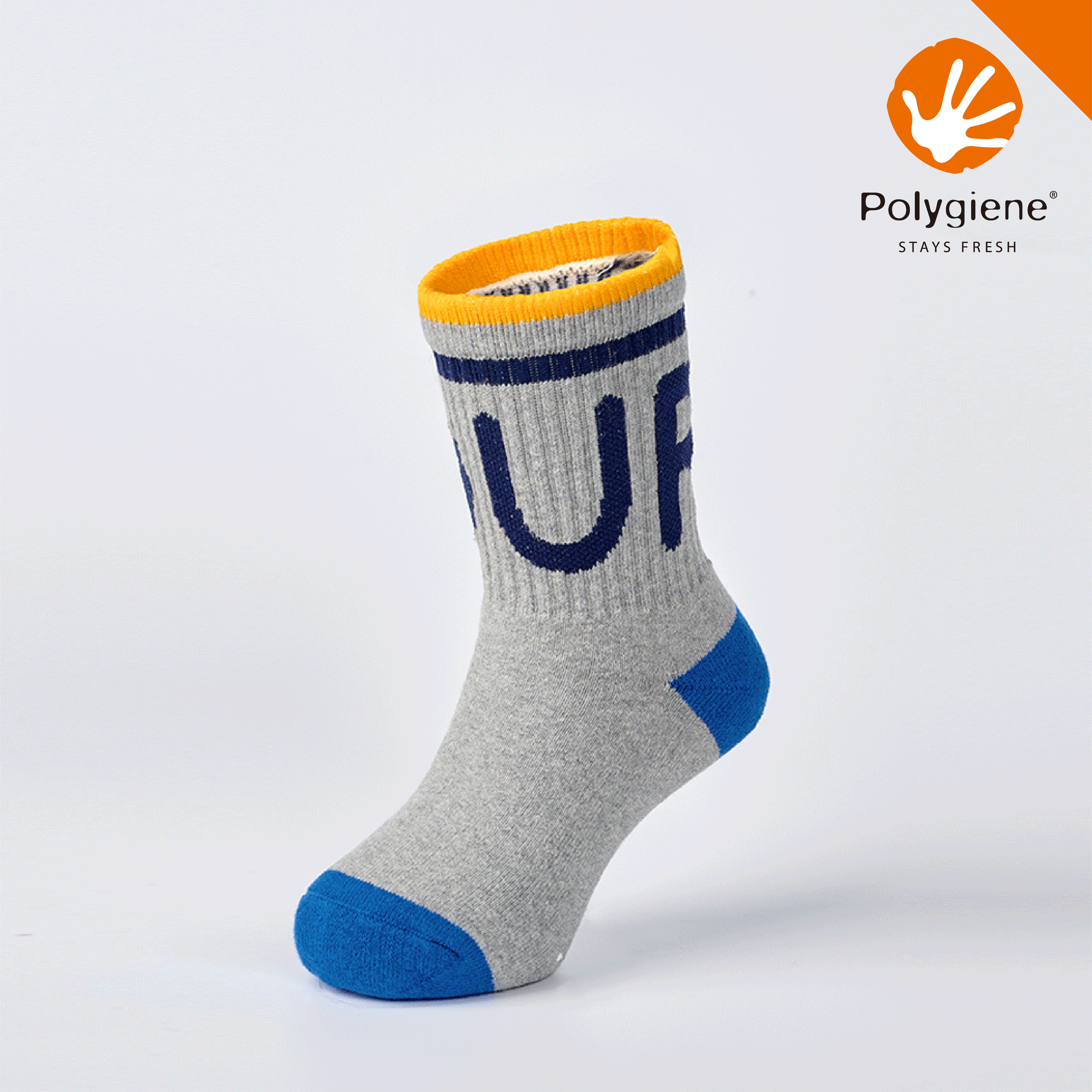 Your Tone抗菌運動中筒襪〈灰/兒童款〉