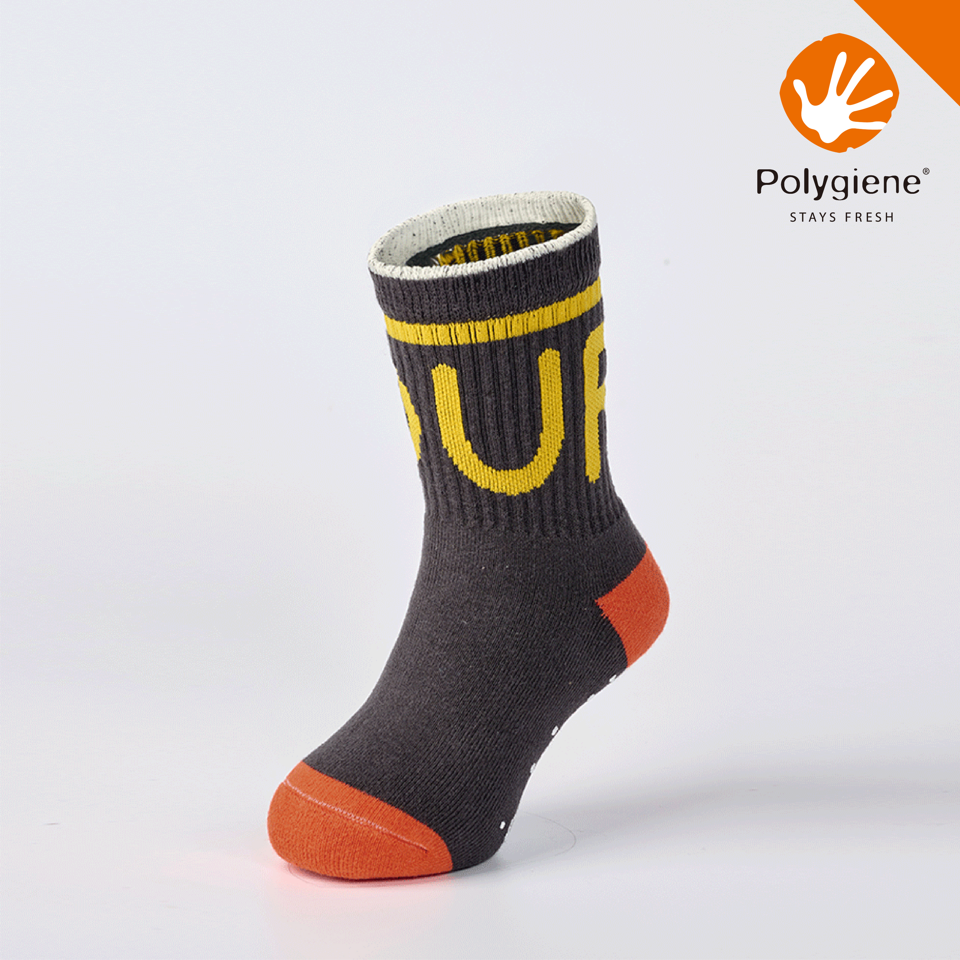 Your Tone抗菌運動中筒襪〈深灰/兒童款〉