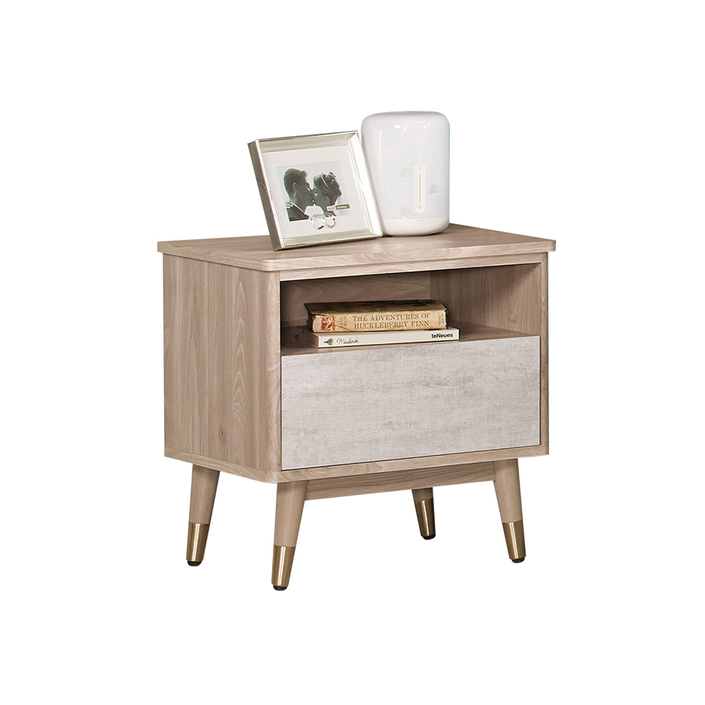 哈佐1.7尺床頭櫃/單抽收納櫃/置物櫃