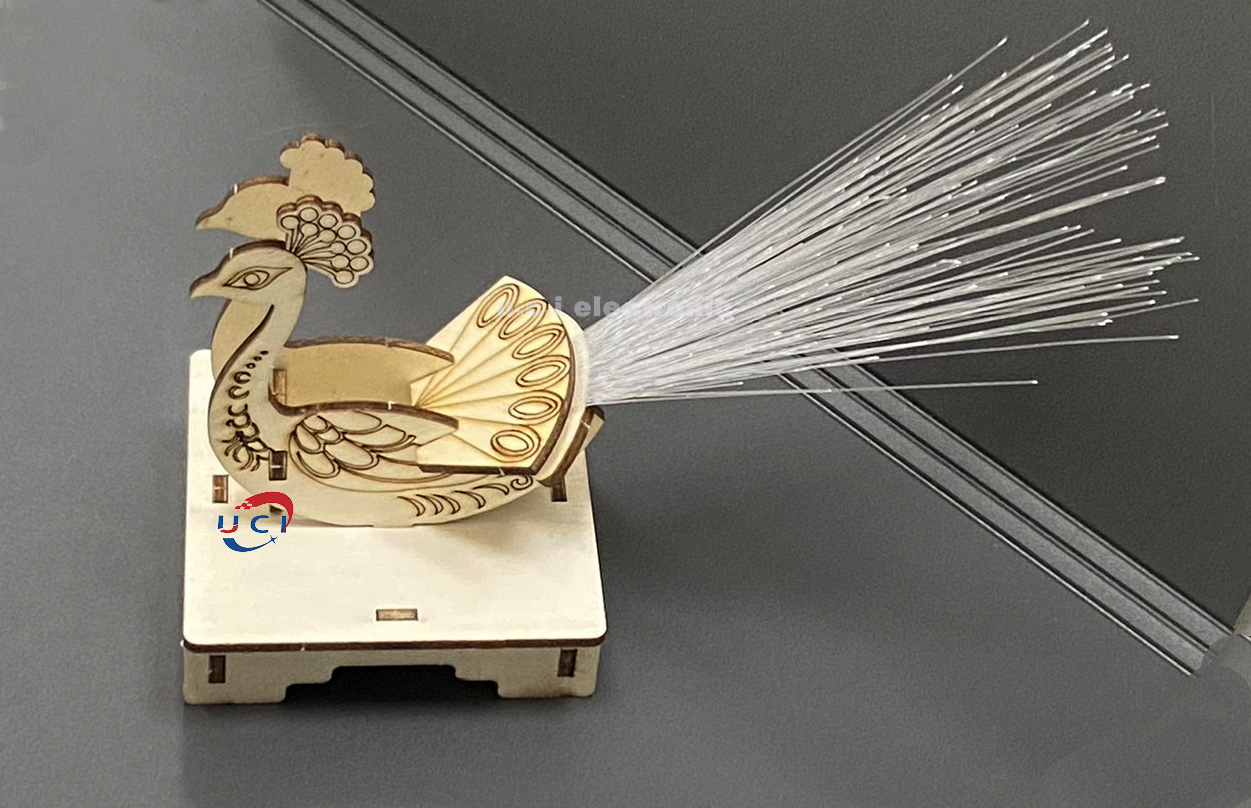 【UCI電子】(二X-3) DIY材料包 孔雀七彩光纖燈 科學實驗科技小製作