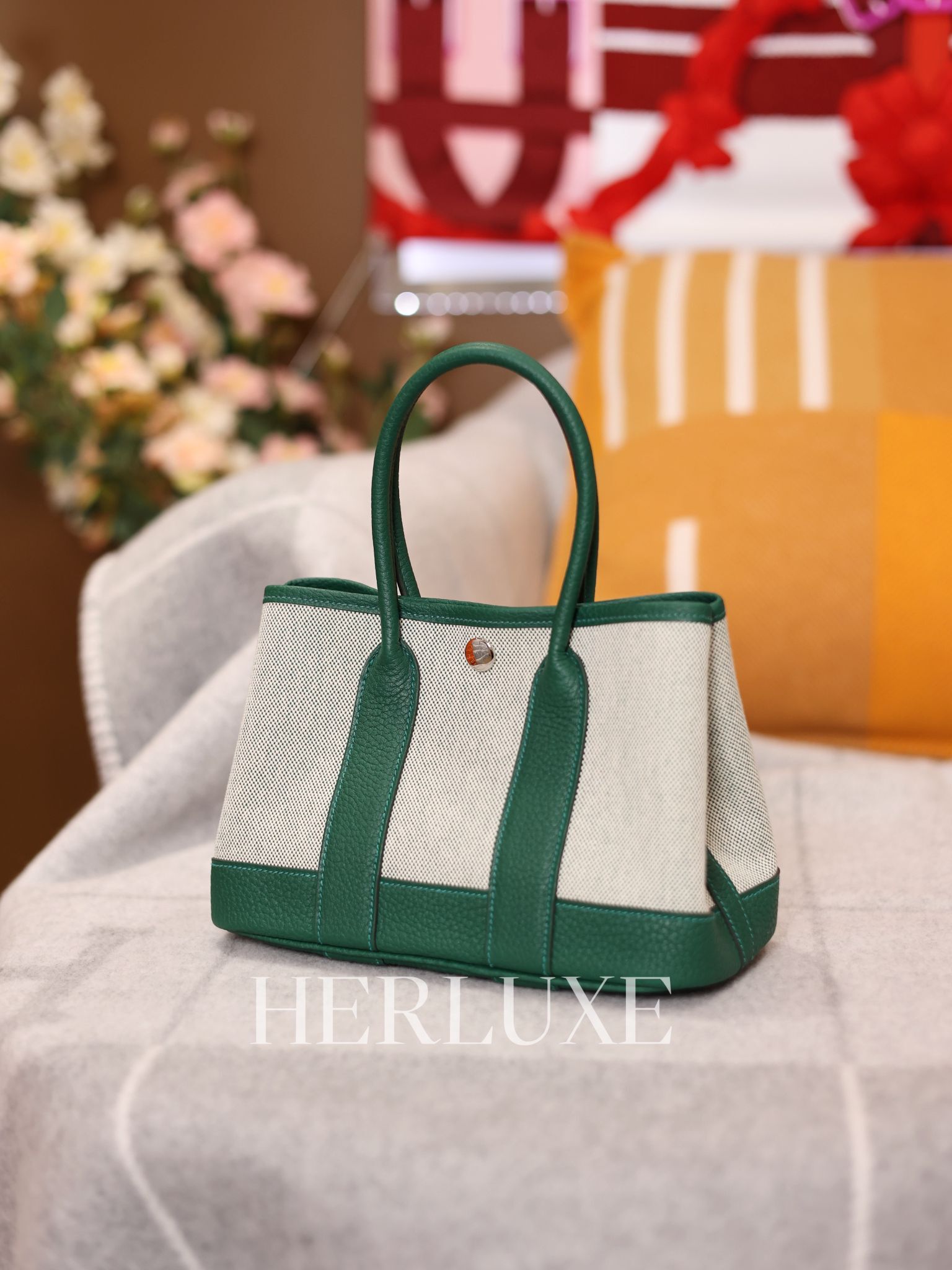 Garden party neo 23 ecru/65 vert moyen /65 vert moyen canvas K