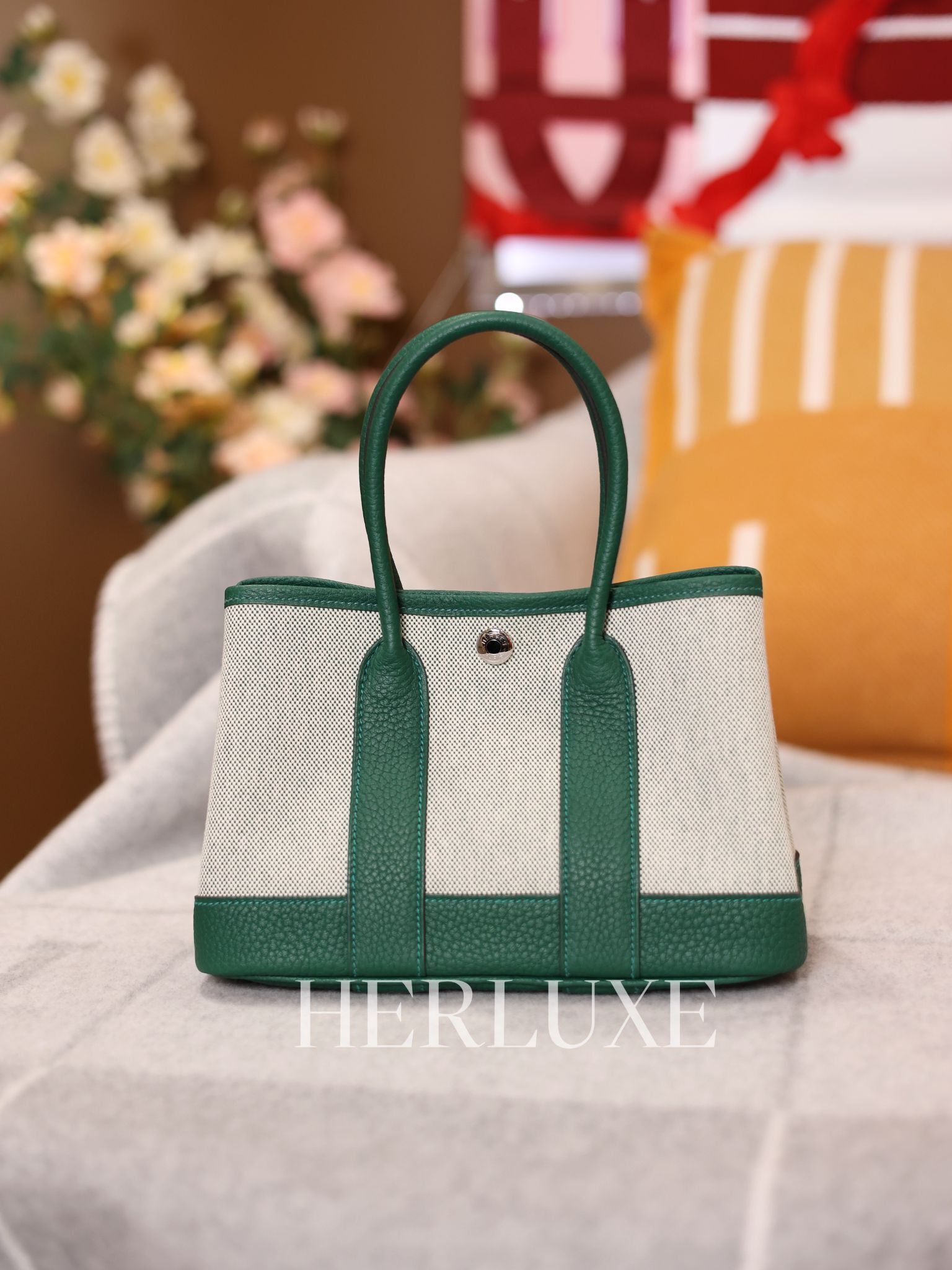 Garden party neo 23 ecru/65 vert moyen /65 vert moyen canvas K