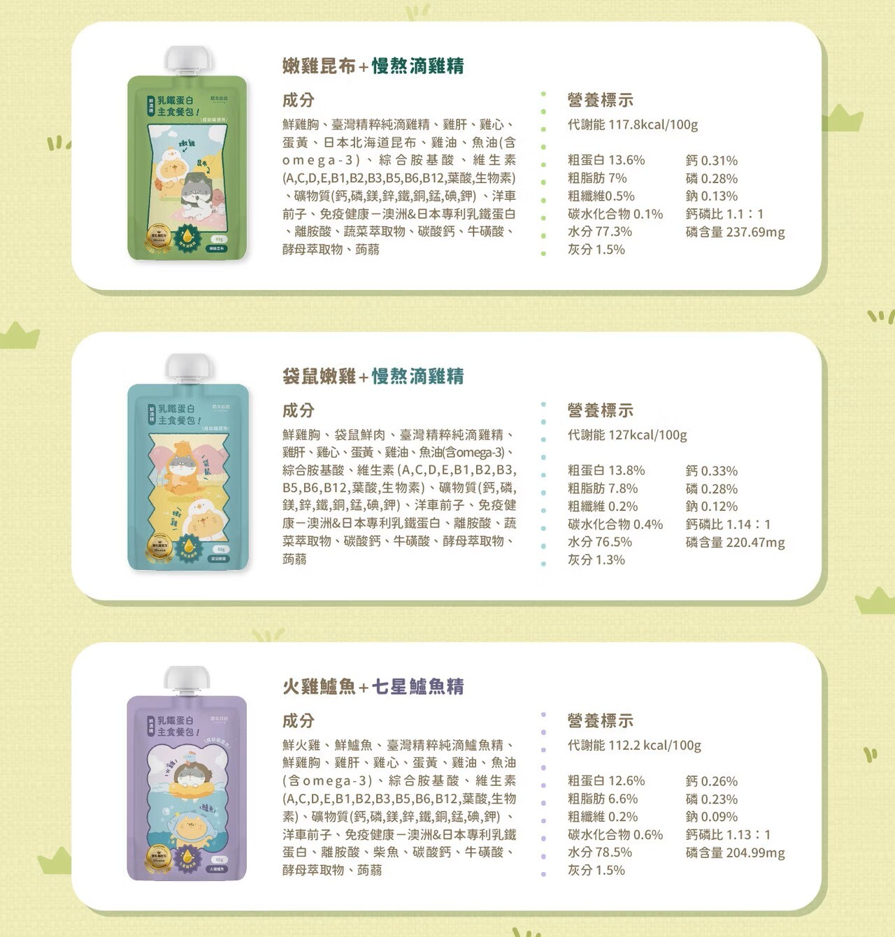 Catssay 貓有話說｜鮮滴精乳鐵主食餐包 滴滴主食餐包65g