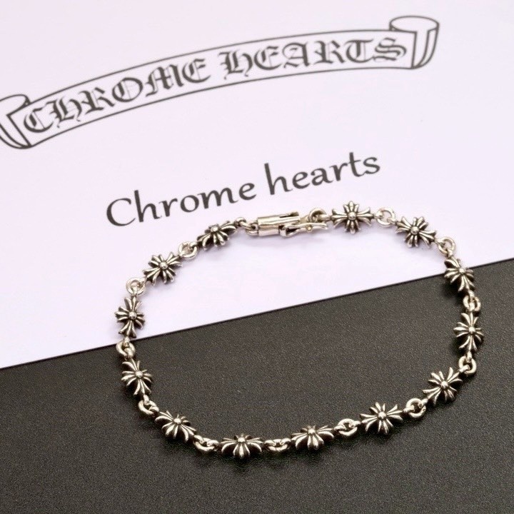 Chromehearts s925小十字花一體式高奢定製手鍊