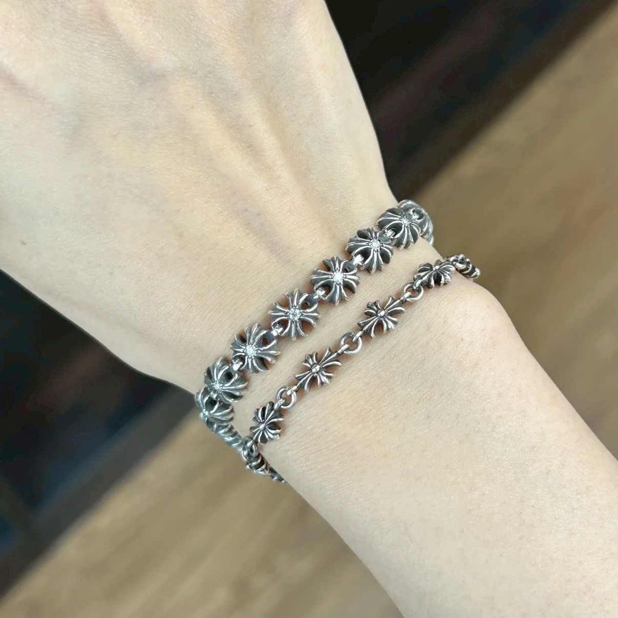 Chromehearts s925小十字花一體式高奢定製手鍊