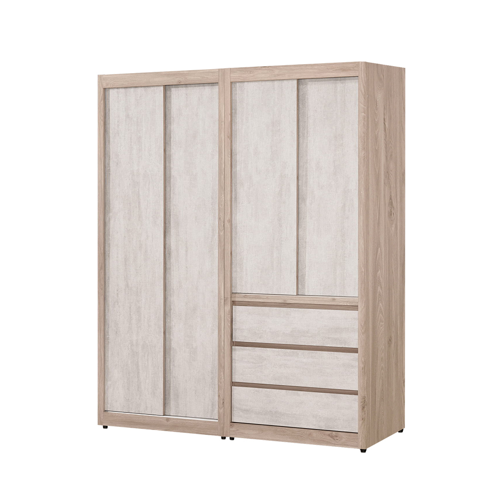 哈佐5.3尺多功能衣櫃組合(雙吊+單吊)