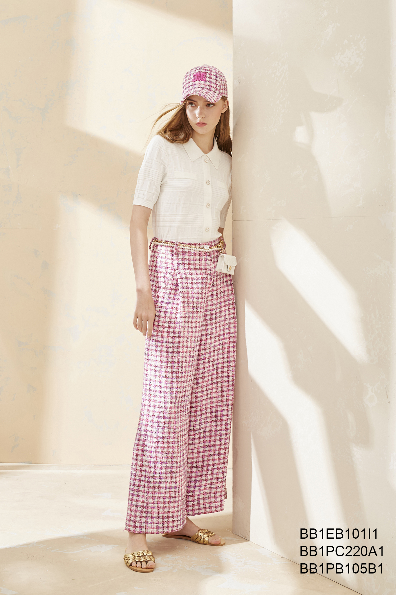 BB1PB105B1 玫瑰莊園小香粗花呢闊腿褲