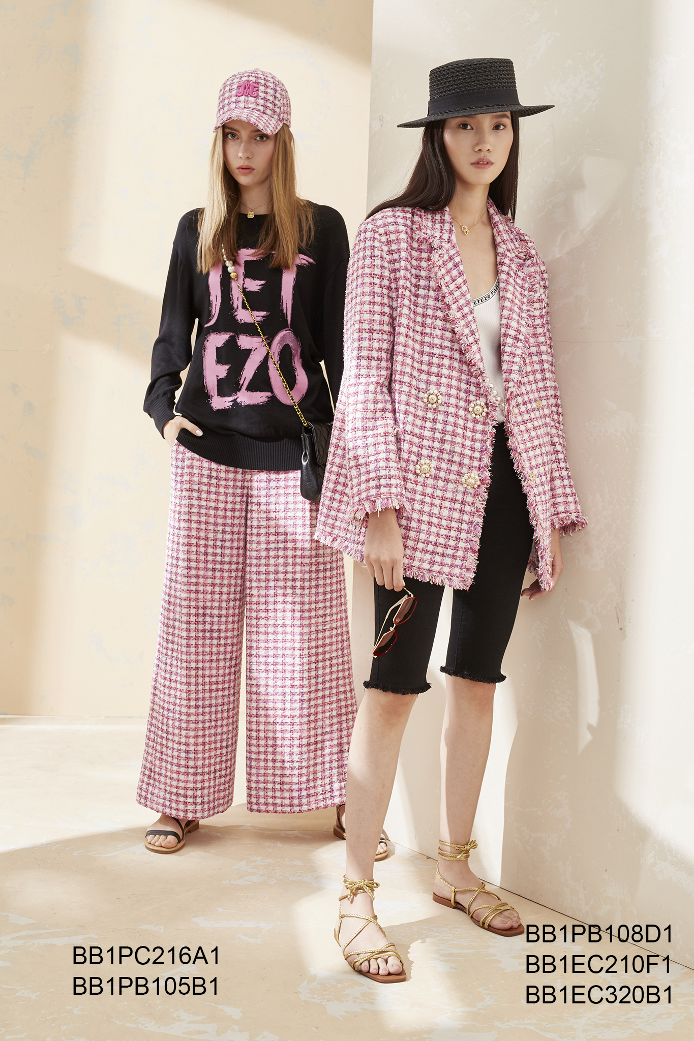 BB1PB105B1 玫瑰莊園小香粗花呢闊腿褲