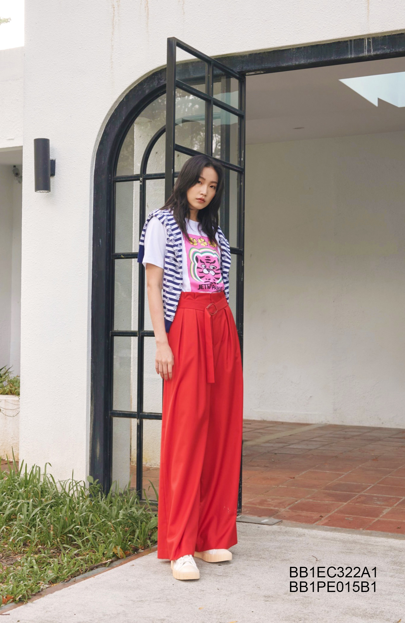 BB1EC322A1 熱帶風情趣味老虎長T (官網限定)