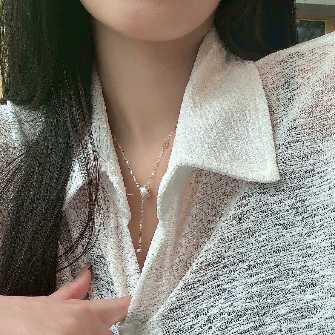 Gy’14k高級拉絲新中式小蠻腰”吊墜項鍊