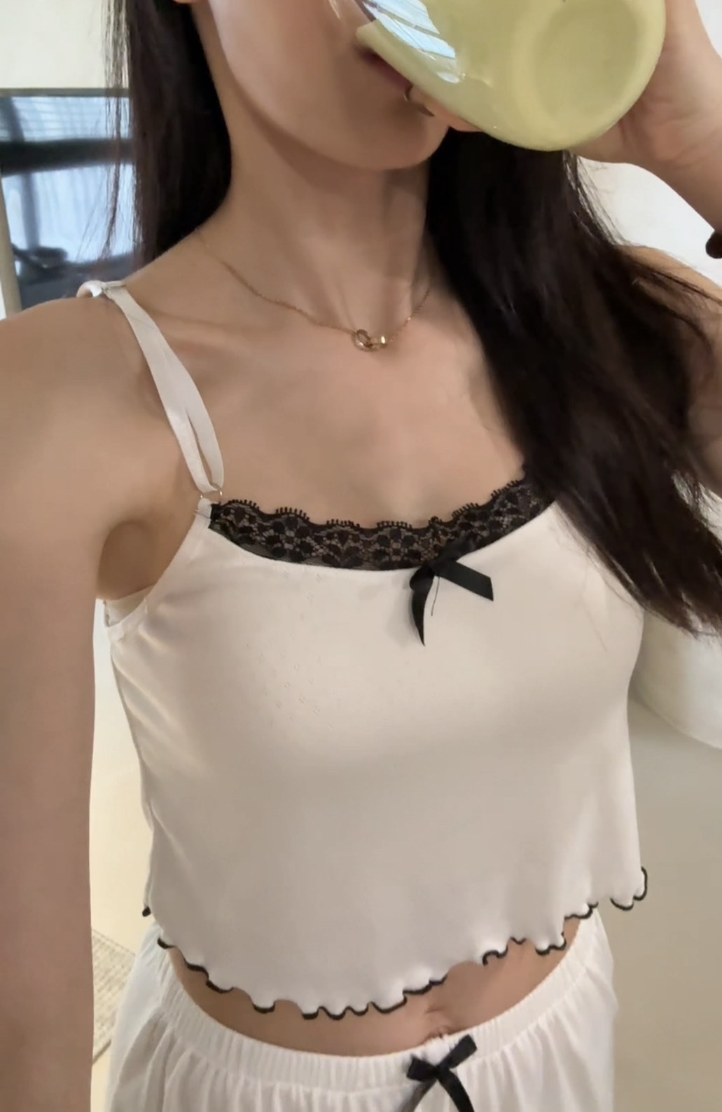 細肩蕾絲居家睡衣套裝