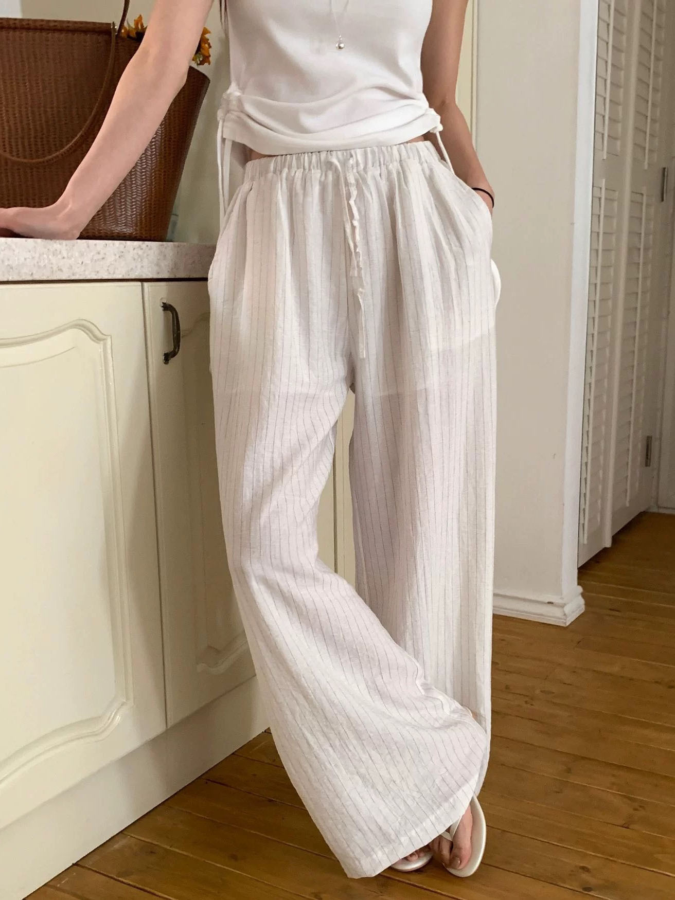 Linen Stripe Pants #長褲
