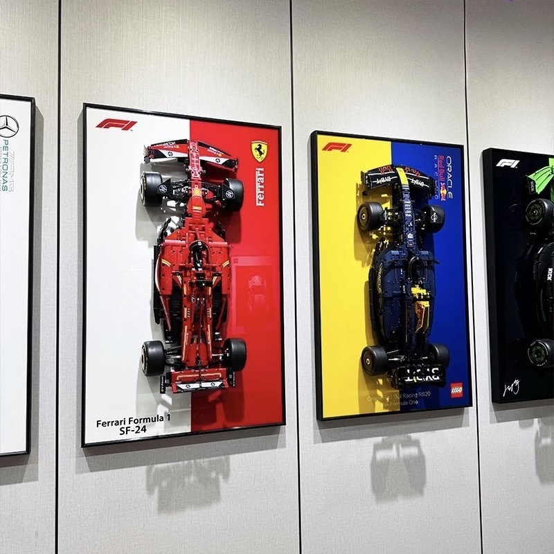 F1賽車 樂高積木 背景裝飾掛板