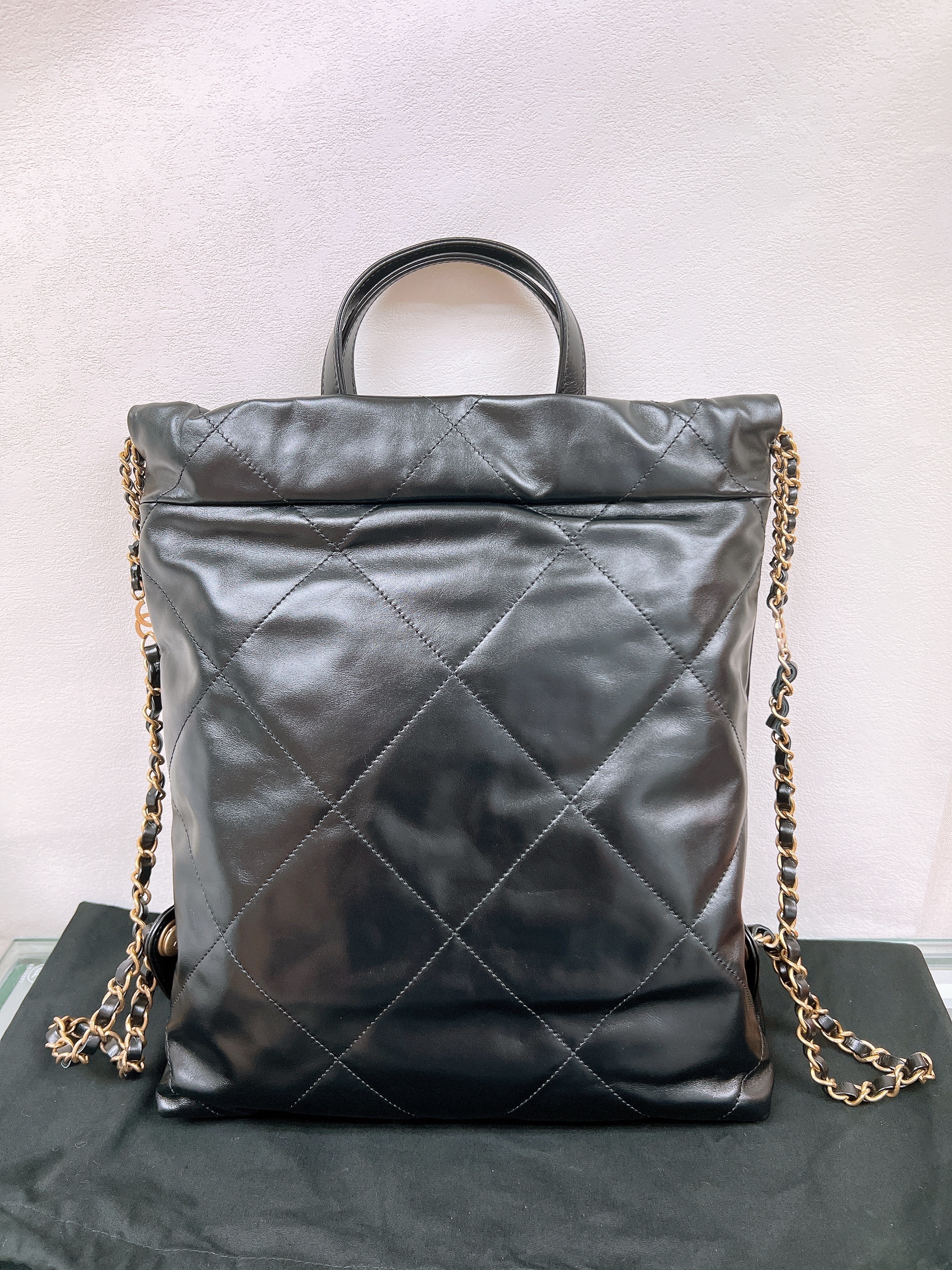 Chanel 22 backpack small (black GHW)