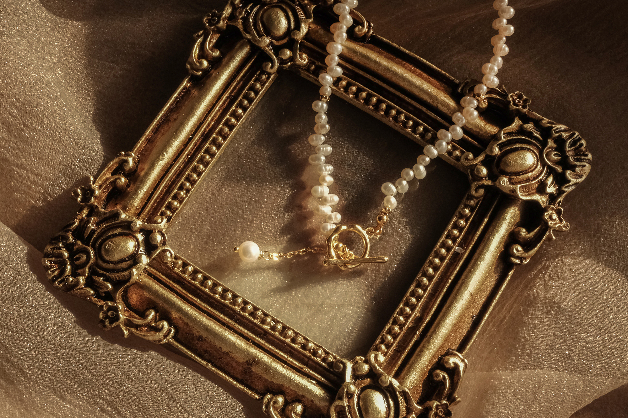 黃銅飾品, 項鍊, 飾品, 黃銅, 鋯石,天使,天然珍珠,氣質,仙氣