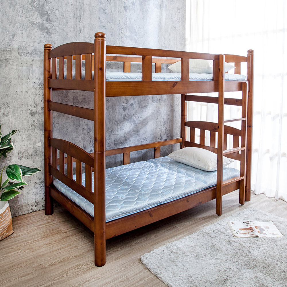 爾夫3.5尺單人實木雙層床架-圓柱款(不含床墊)