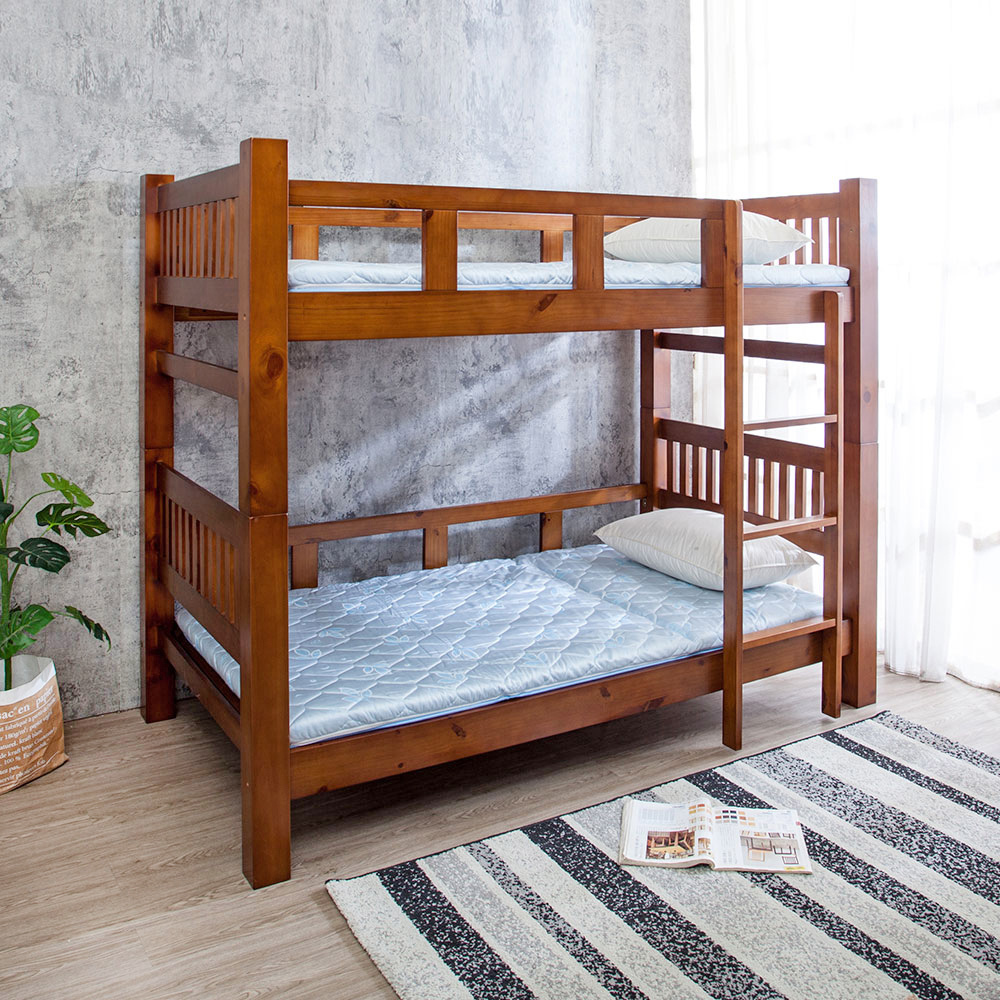 爾夫3.5尺單人實木雙層床架-方柱款(不含床墊)