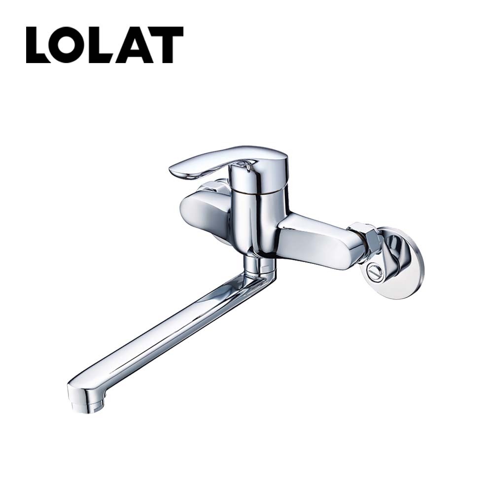 LOLAT無鉛壁式廚房水龍頭-鉻色K1609-LF