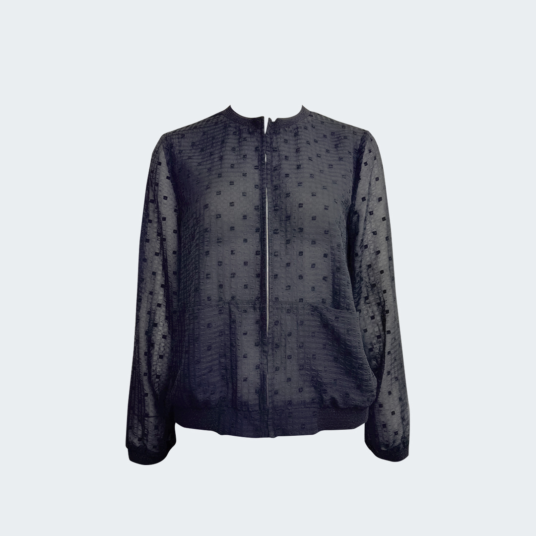 輕薄半透明立體點點織紋外套