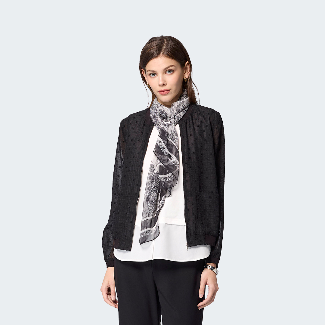 輕薄半透明立體點點織紋外套