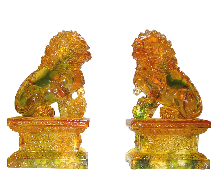 鹿港窯禮品館|琉璃-擺飾北京對獅