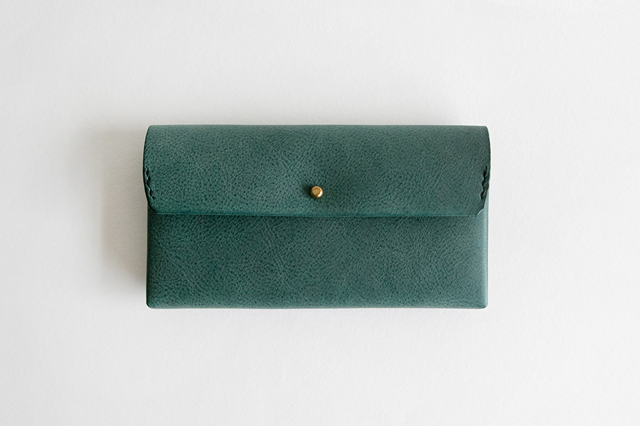 SAFUJI - 迷你長夾子母扣式 / 灰藍