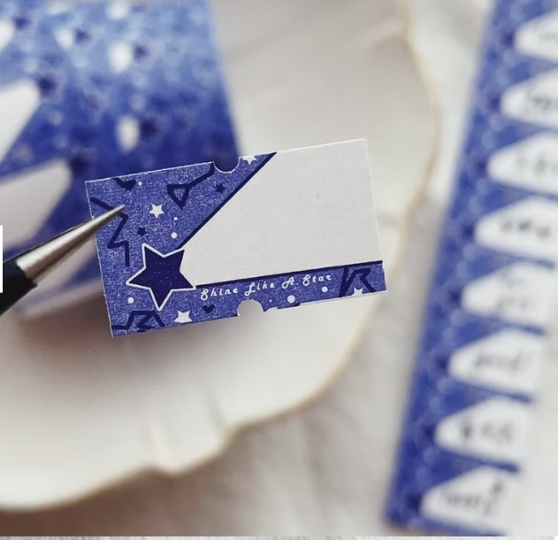 莫非是芝麻球．向星星許願 標籤機貼紙膠帶 <整捲/分裝>