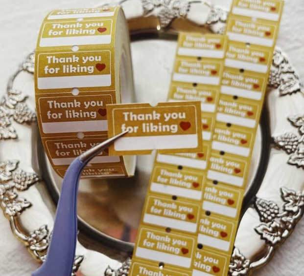 莫非是芝麻球．Thank you for liking 標籤機貼紙膠帶 <整捲/分裝>