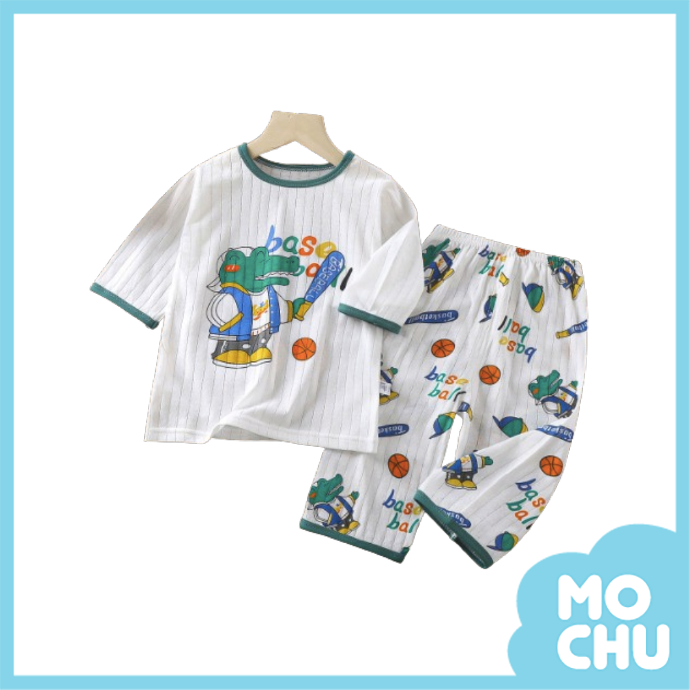 棒球鱷魚長袖薄款家居套裝