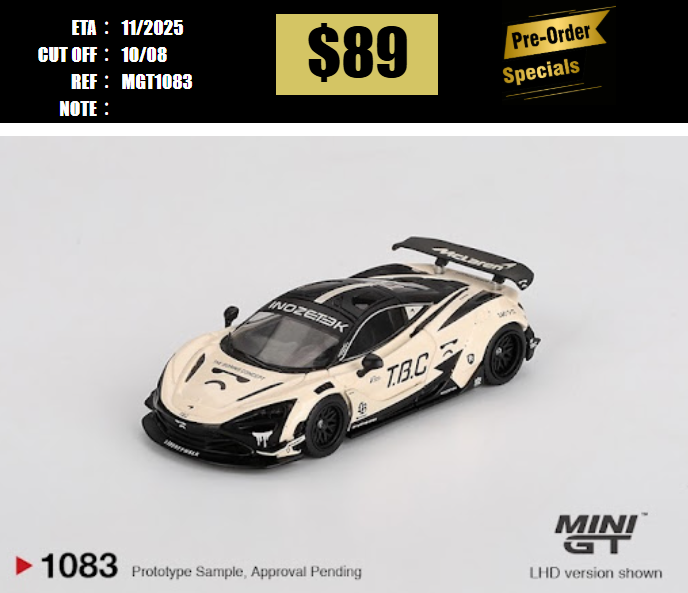 PO-$89 * MINI GT * 1:64 1083 McLaren 720S LB★Works The Boring Concept LHD [OD28/07]