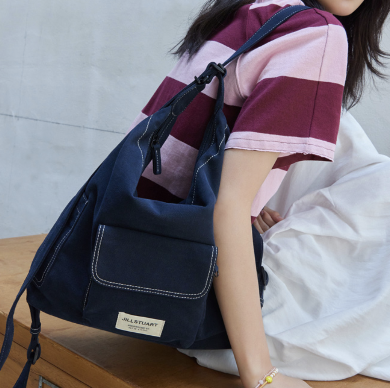 ☆JILLSTUART☆Stitch Hobo Shoulder Bag＆Backpack 兼用 韓国発 ❤️TIME SALE HKD755❤️ 韓國JillStuart Stitch Hobo Shoulder