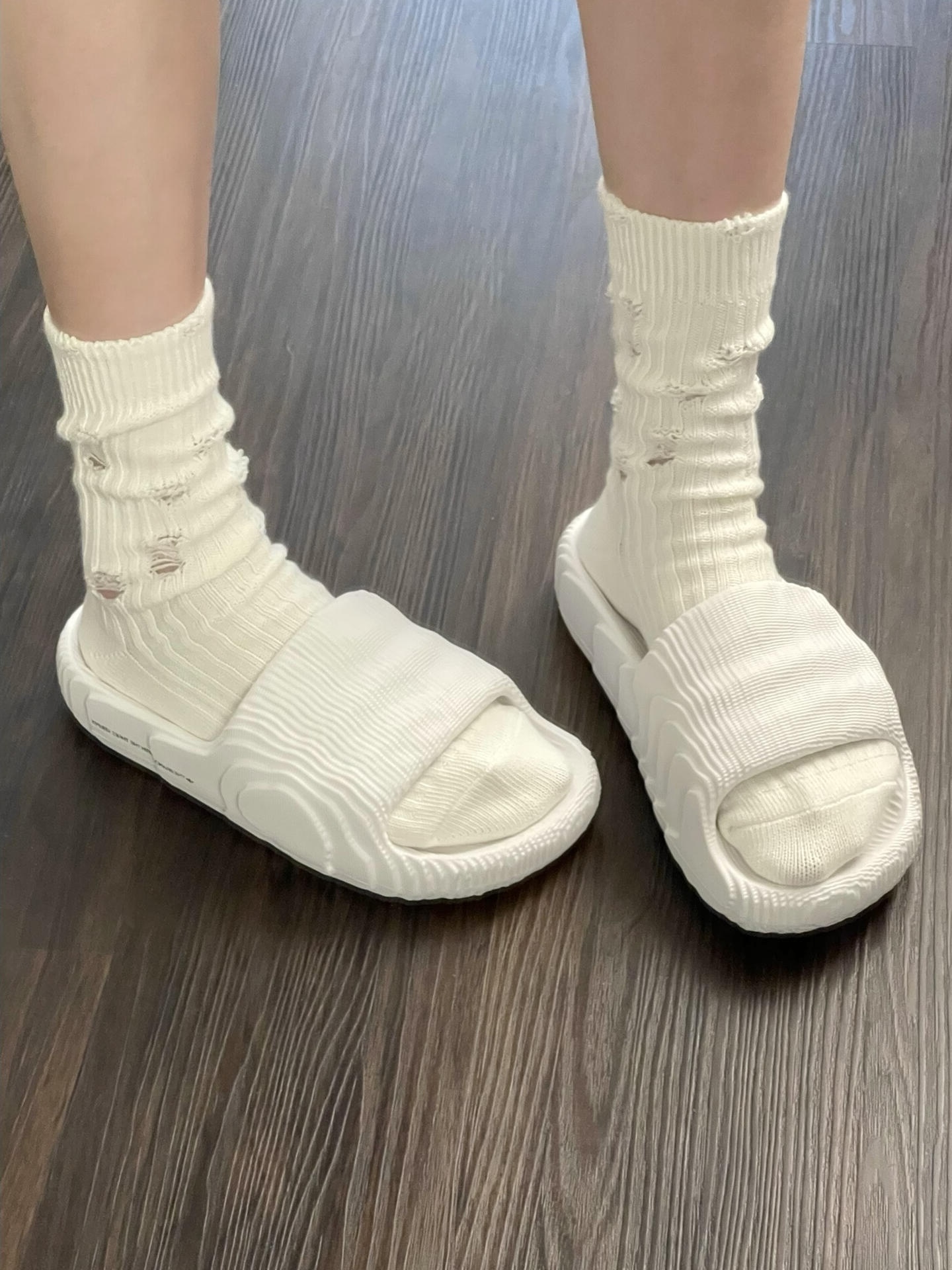 ADIDAS ADILETTE 22 水波紋 石紋 全白 白色 拖鞋 防水拖 海灘拖 男鞋 HQ4672 / 預購