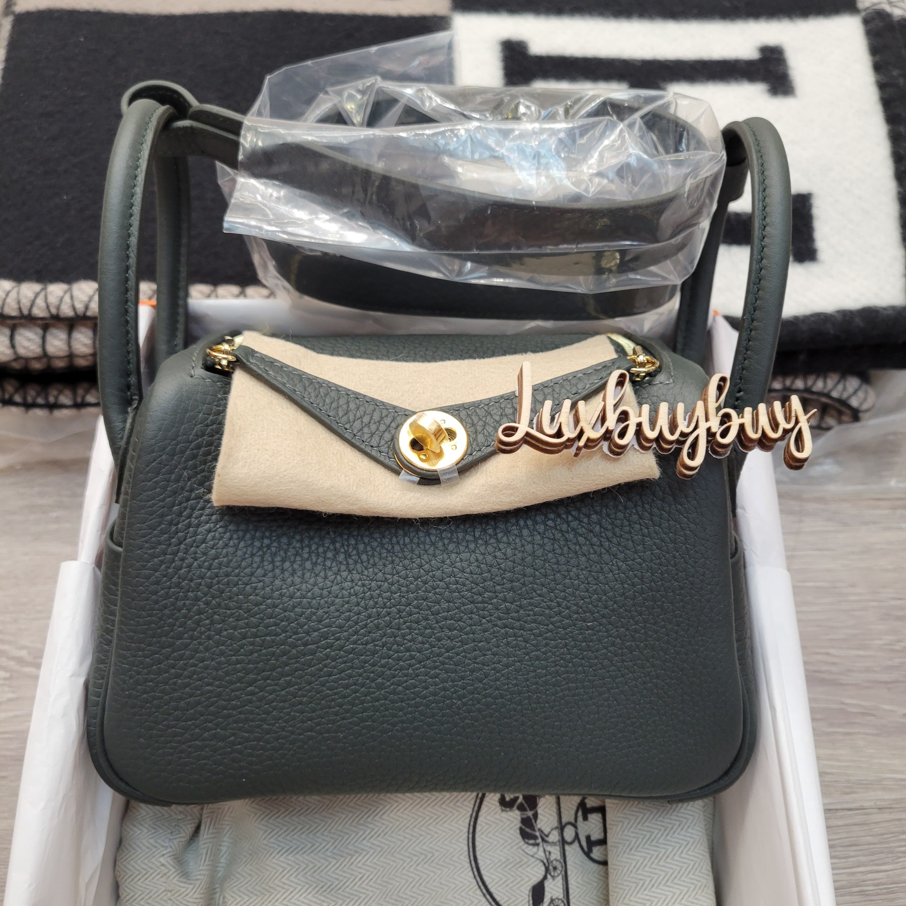 HERMES MINI LINDY 2 Q0 VERT MANGROVE CC