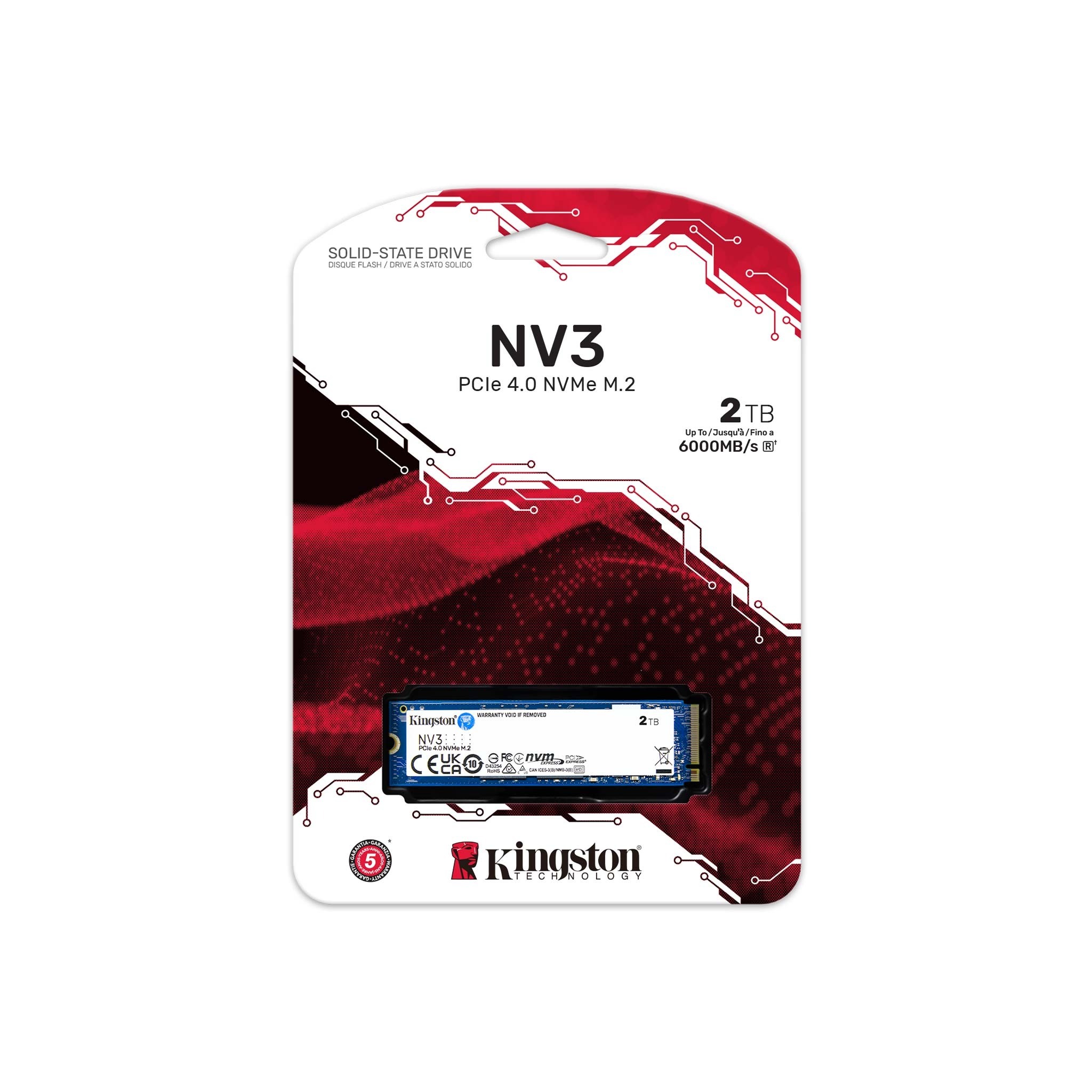 金士頓 NV3 2TB M.2 NVMe PCIe Gen4 SSD 固態硬碟 SNV3S