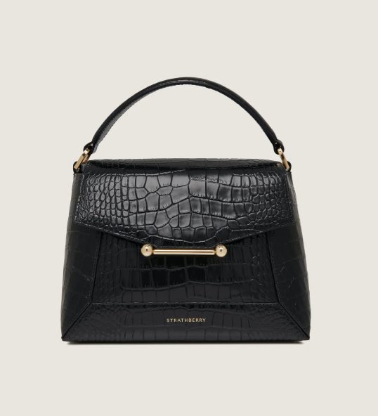 1SA0730-031 STRATHBERRY Mosaic Top Handle Soft Embossed Croc Black #20251-169-680-100 (B-EU-E)