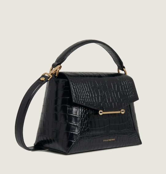 1SA0730-031 STRATHBERRY Mosaic Top Handle Soft Embossed Croc Black #20251-169-680-100 (B-EU-E)