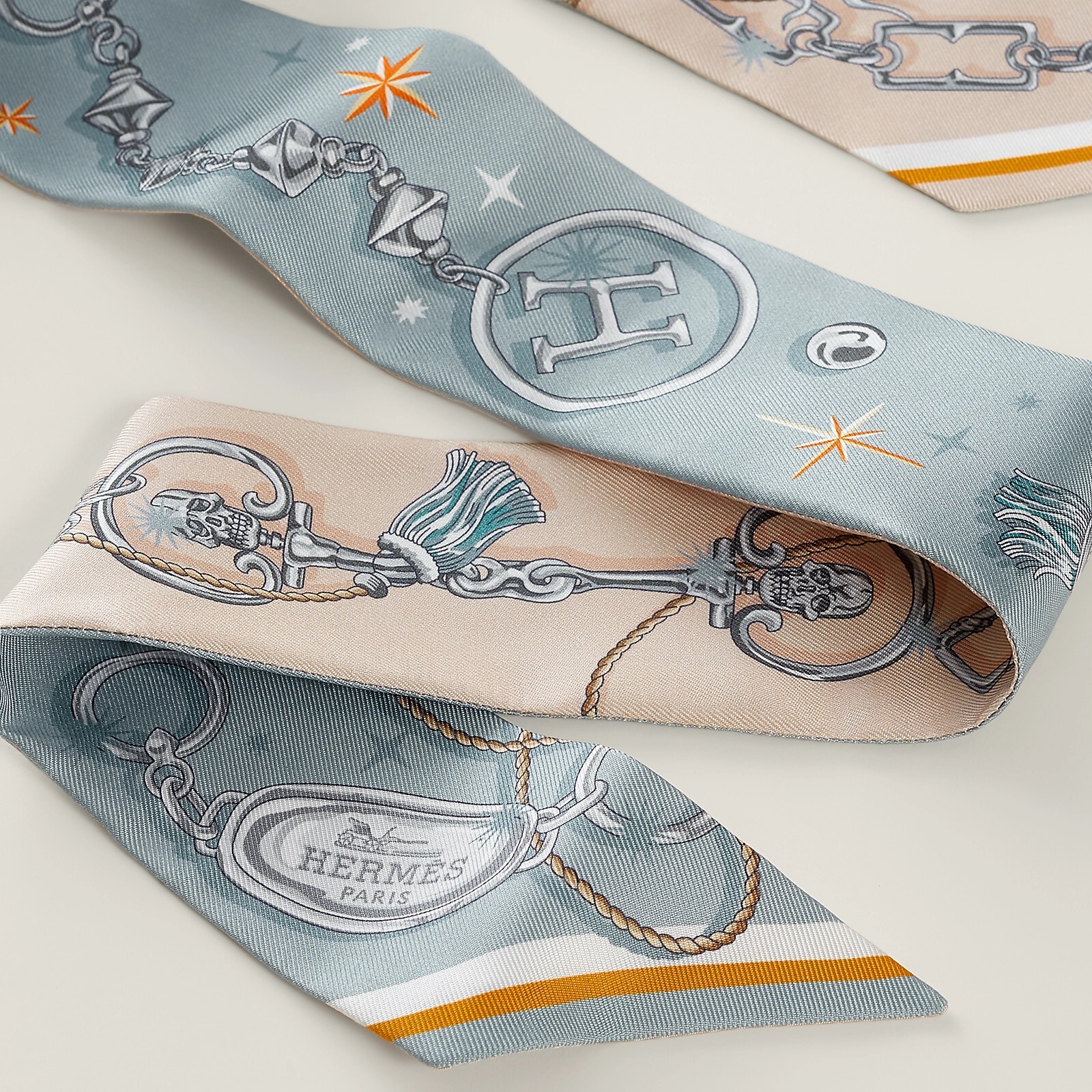 HERMES C'est la Fete Twilly bleu glacier / rose poudre / gris