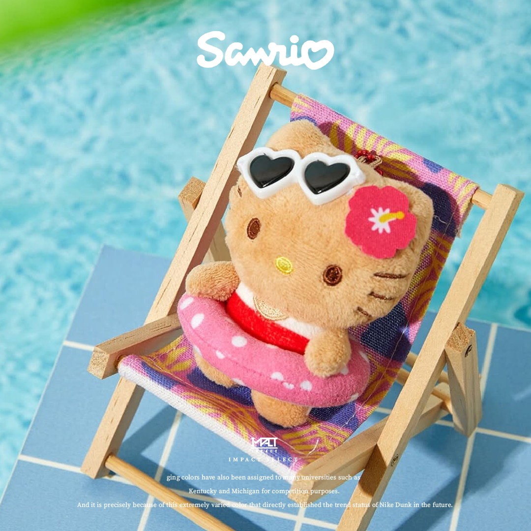 【韓國限定】 Olive Young x Sanrio 三麗鷗 黑皮 曬黑 海邊 泳圈 墨鏡  吊飾 鑰匙圈 娃娃 六款