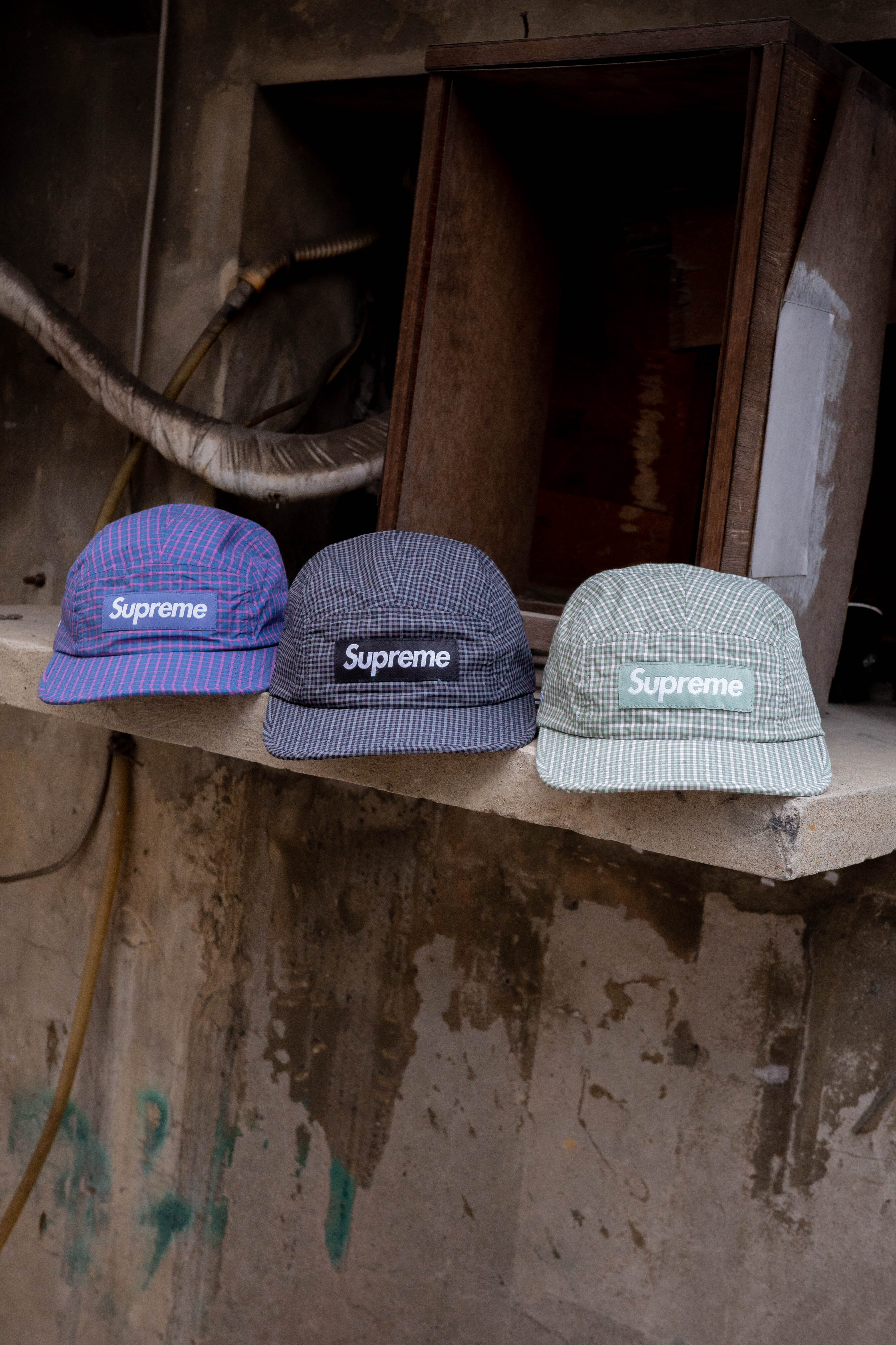 Supreme x Cordura 五分割 帽子 防磨 格紋 Plaid Camp Cap SS25H21