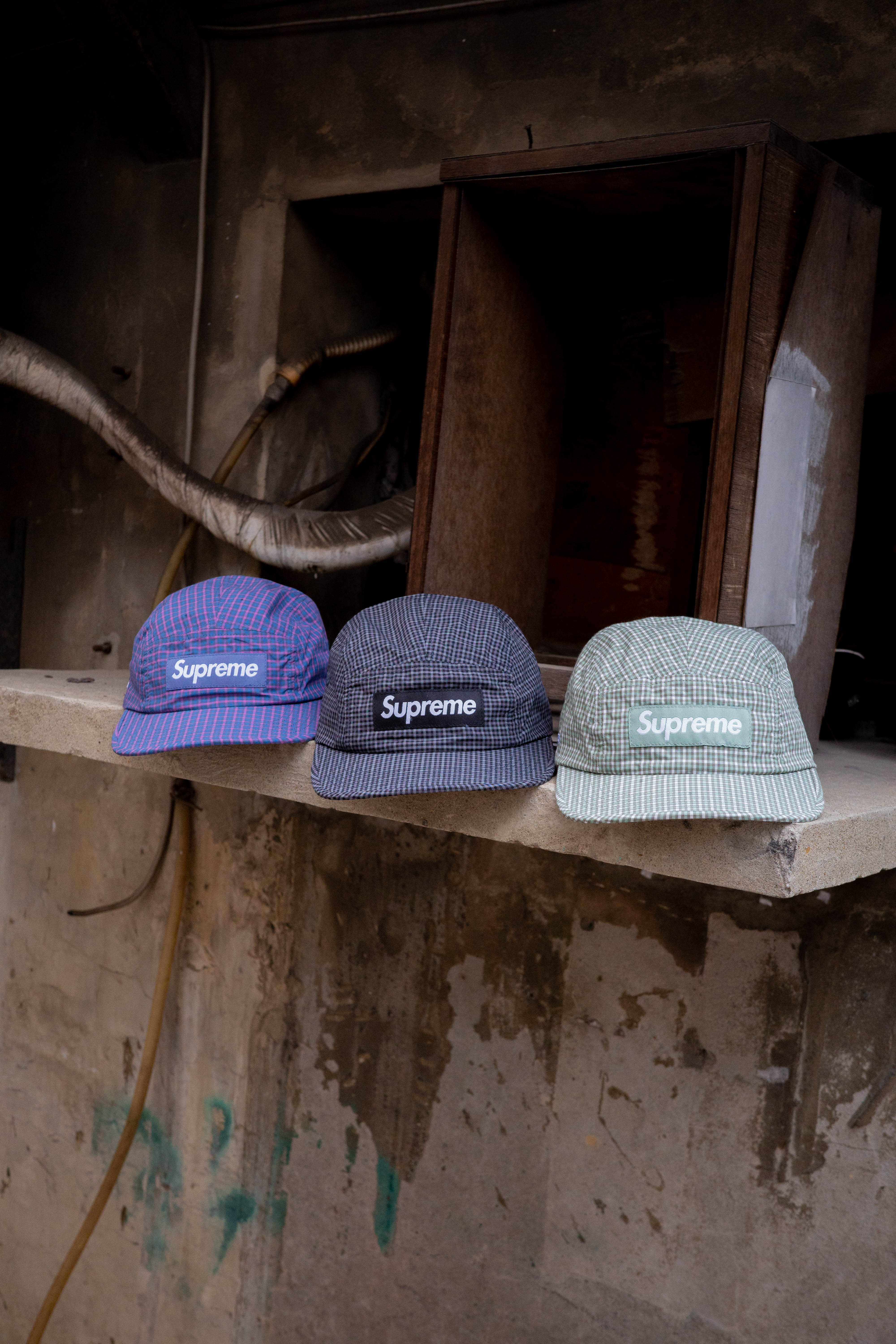 Supreme x Cordura 五分割 帽子 防磨 格紋 Plaid Camp Cap SS25H21